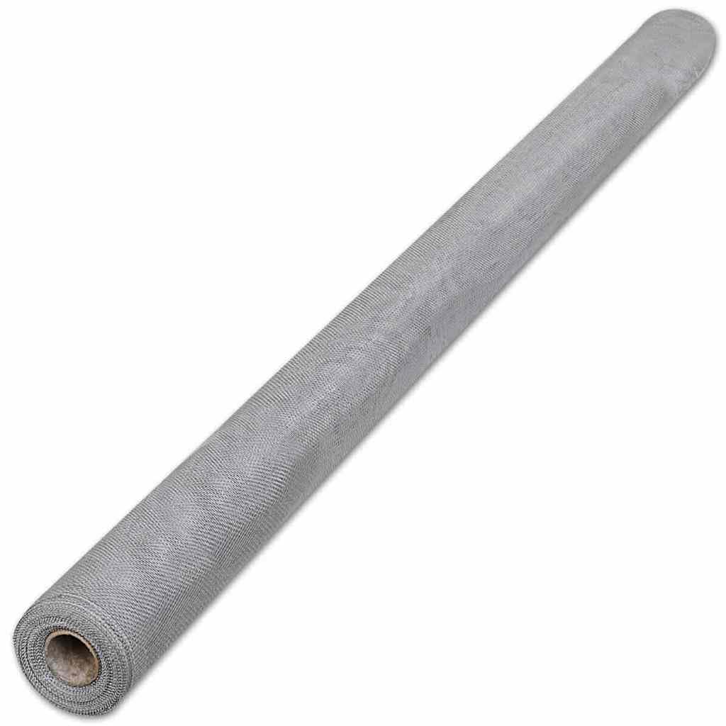 Aluminum Mesh Screen 39.4x196.9 Inch Silver F136633