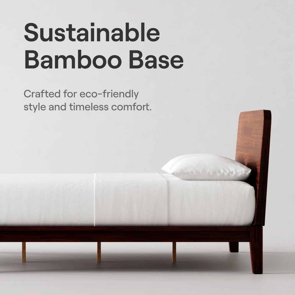 California King Walnut Bamboo Platform Bed Frame D748