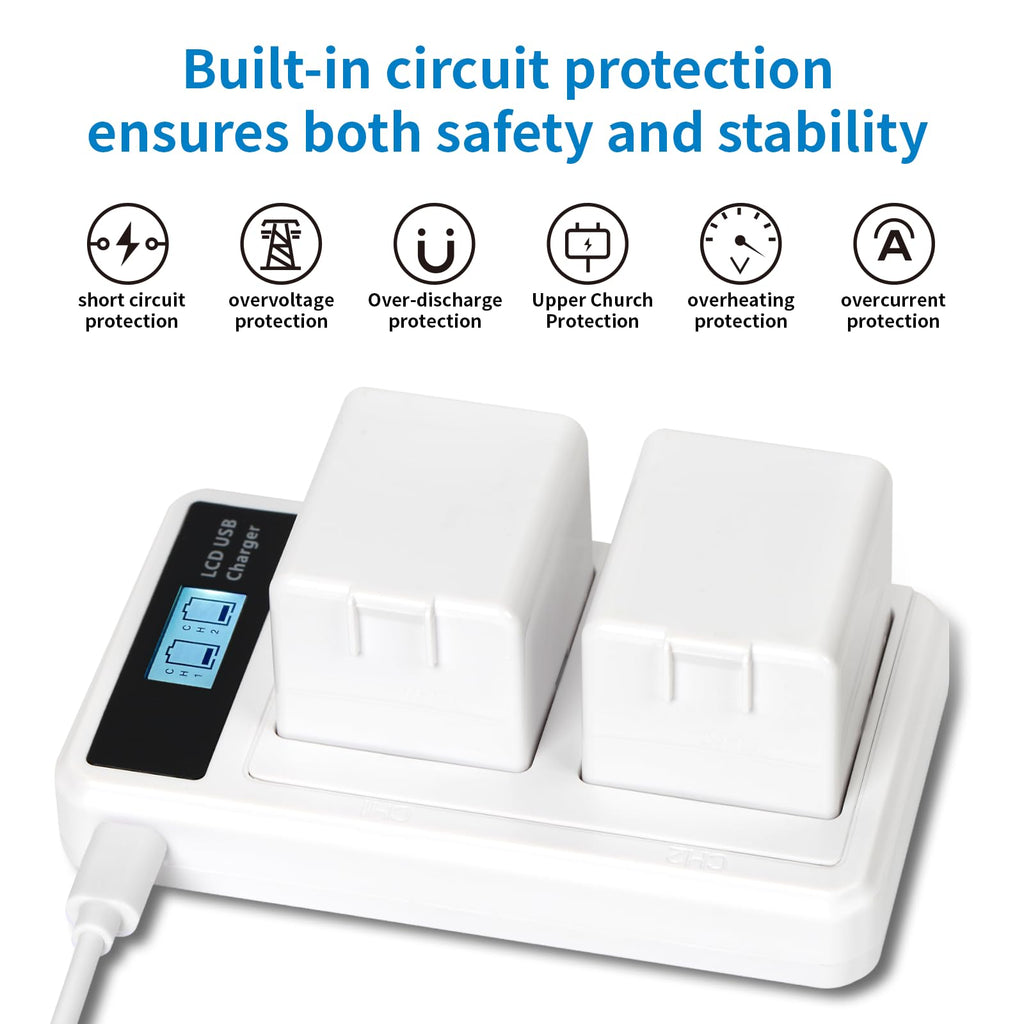 2-Pack Rechargeable 7.2V 2440mAh Lithium-Ion Batteries with Charging Station X973471