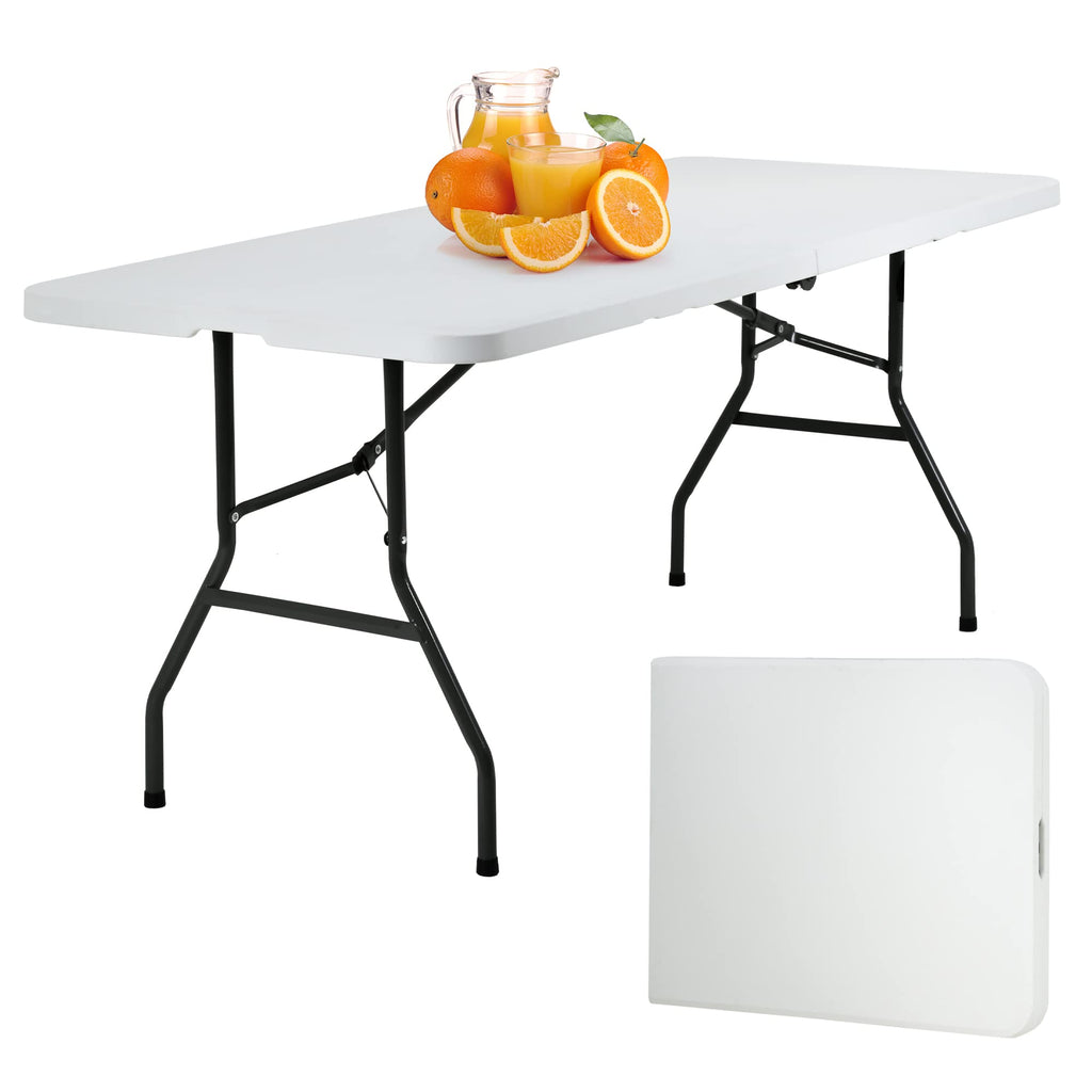 6FT White Portable Plastic Folding Table F610