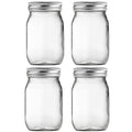 16oz Regular Mouth Glass Mason Jars with Airtight Lids, 4 Pack V159