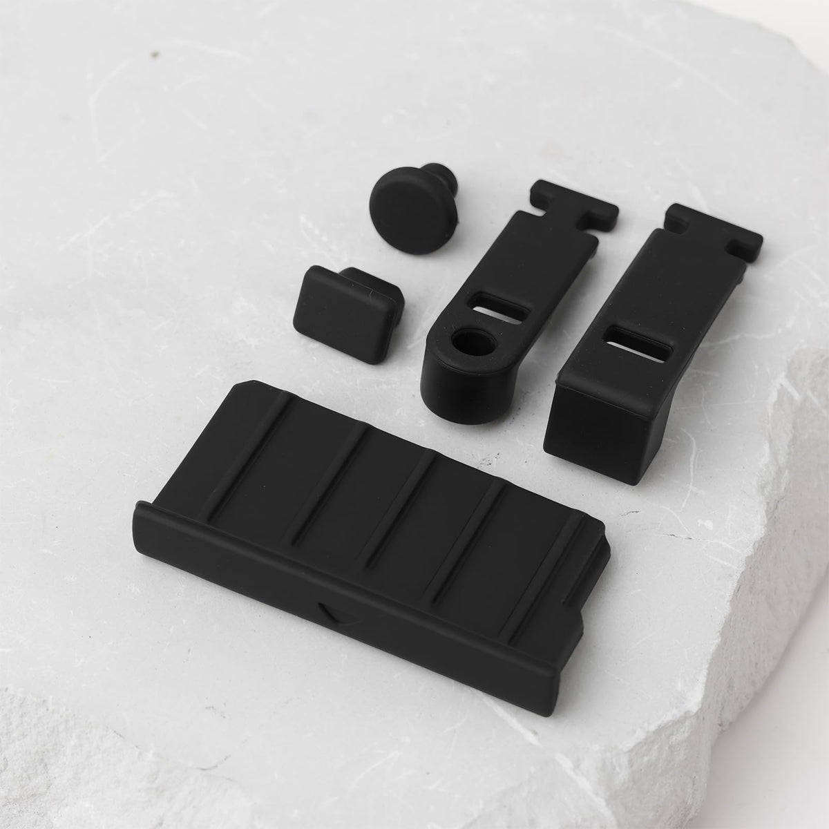 Game Console Card Slot Silicone Plug 2 Sets Black D1826