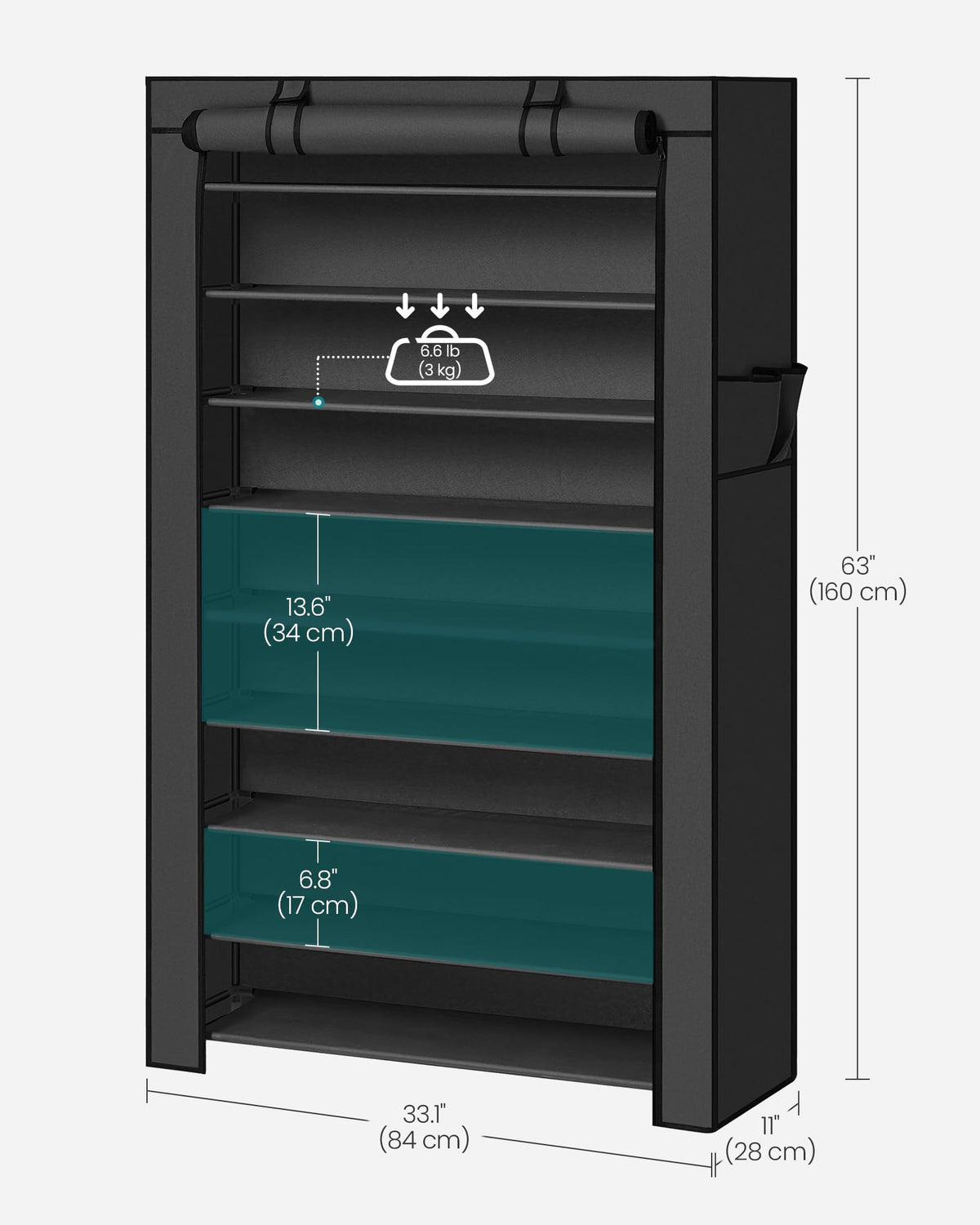 10-Tier Shoe Rack with Cover H117