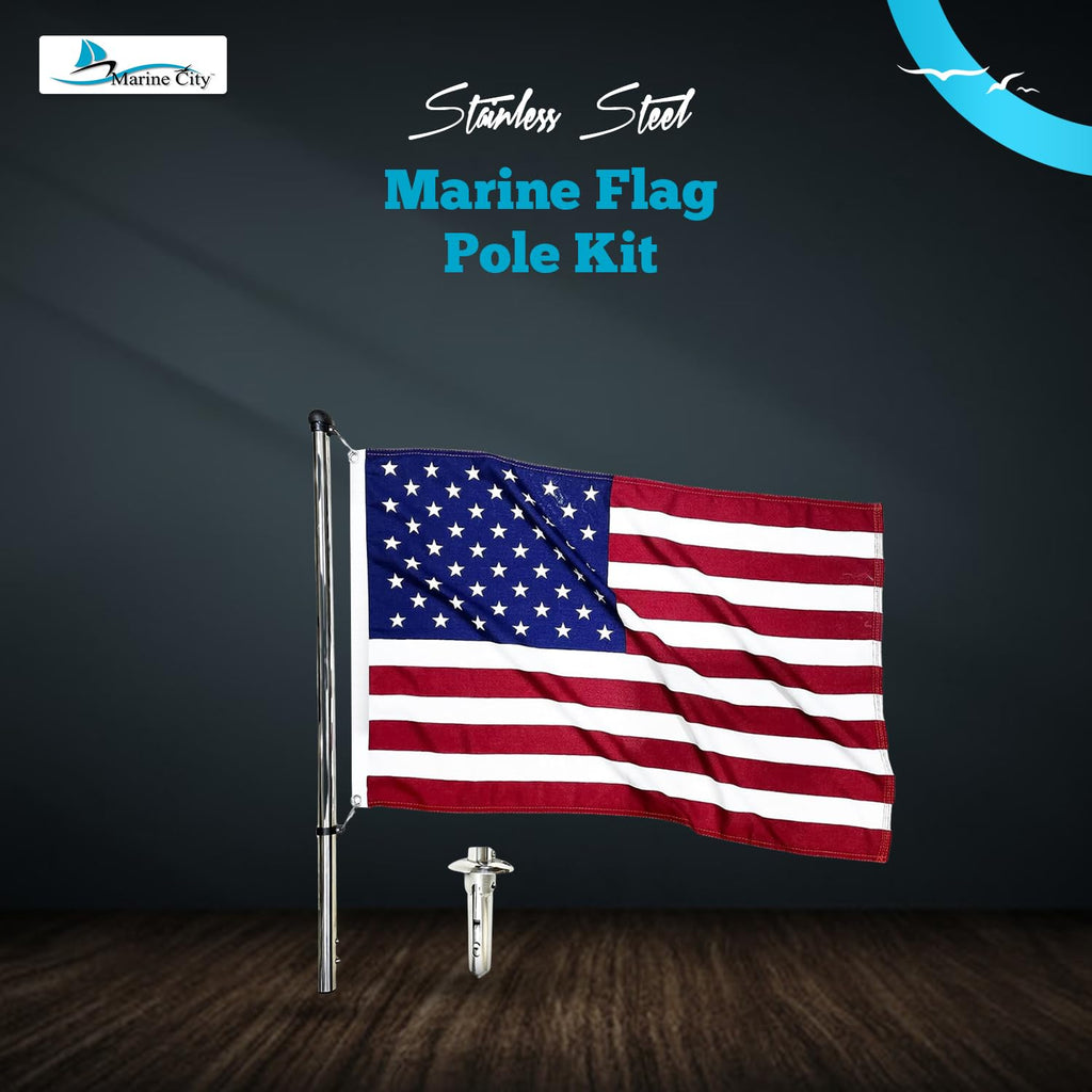 32-Inch Flag Stanchion Pole Kit 304 Stainless Steel J783