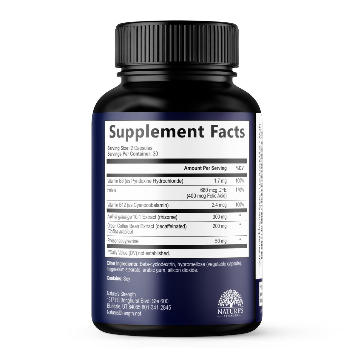 Brain Health Supplement with Bacopa, Phosphatidylserine & DMAE - 60 Capsules O33343