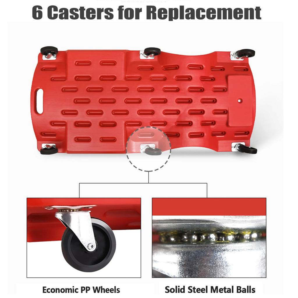 Caster Wheels for Mechanic Creepers, 3'' Pack of 6 C13349
