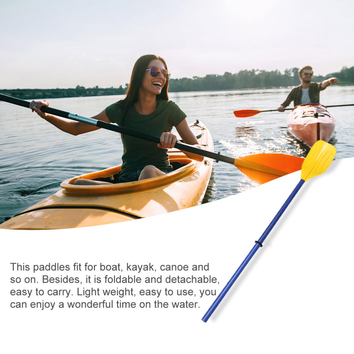 Detachable Plastic Boat Paddle with Aluminum Alloy Poles Q66201