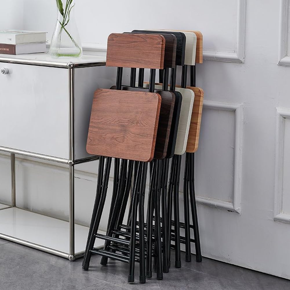 18 Inch Black Metal Folding Bar Stool with Backrest and Footrest P907624