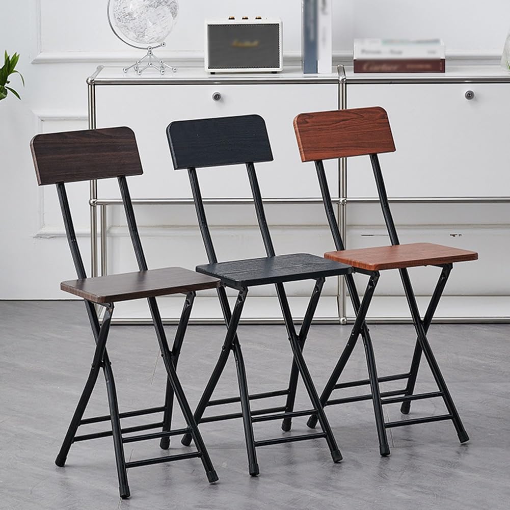 18 Inch Black Metal Folding Bar Stool with Backrest and Footrest P907624