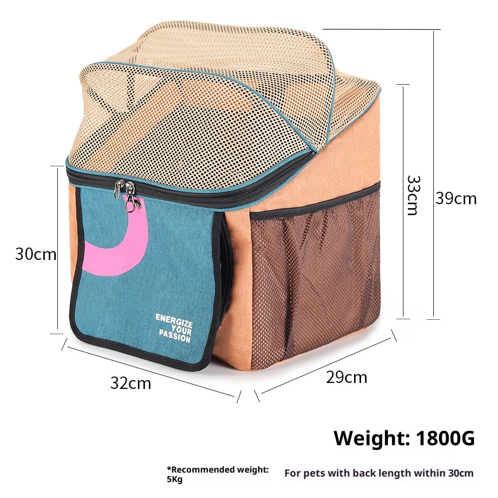 Expandable Soft-Sided Pet Bike Basket with Breathable Mesh W896
