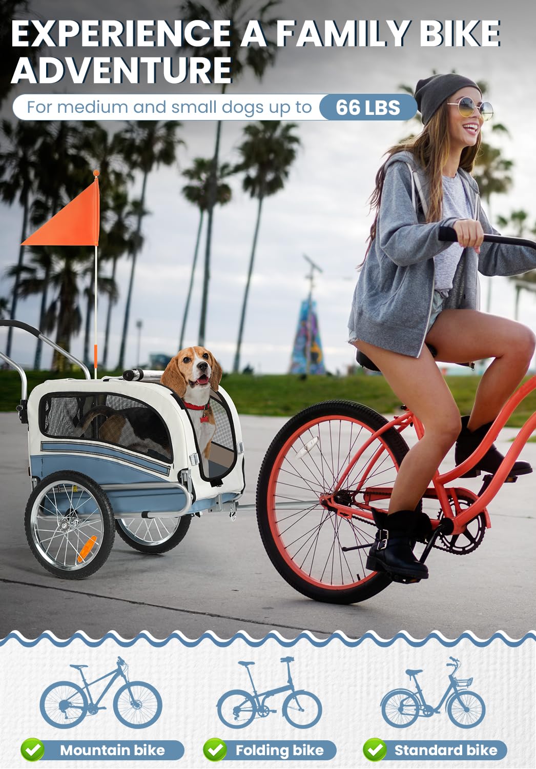 2 in 1 Pet Bicycle Trailer with 6" Stroller Wheel L687765
