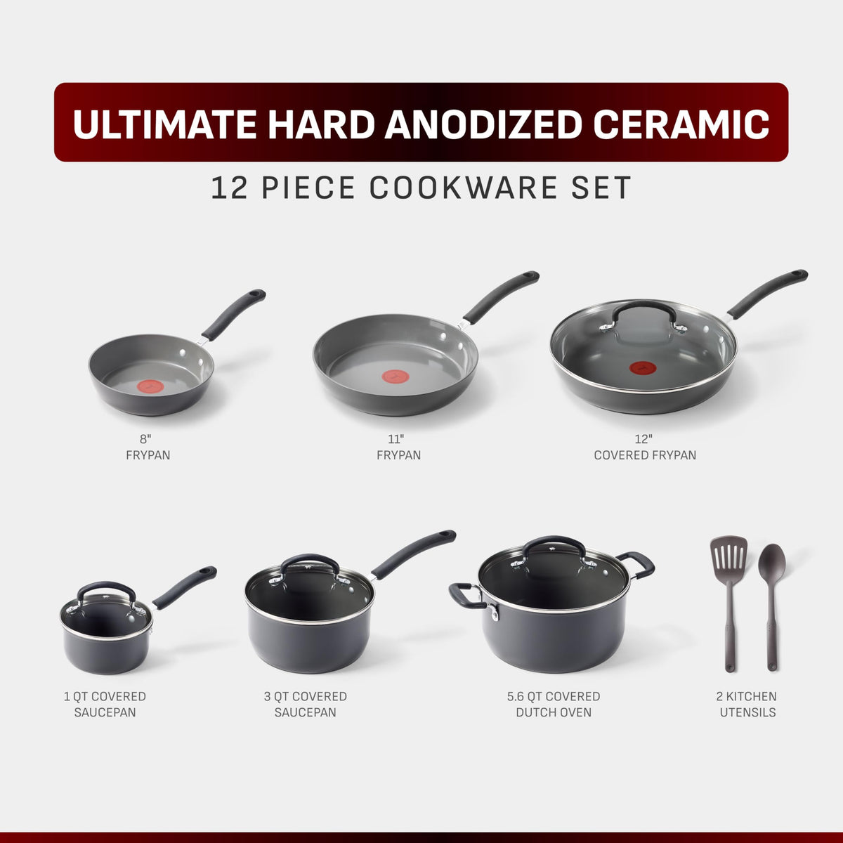 12-Piece Ceramic Nonstick Cookware Set X193