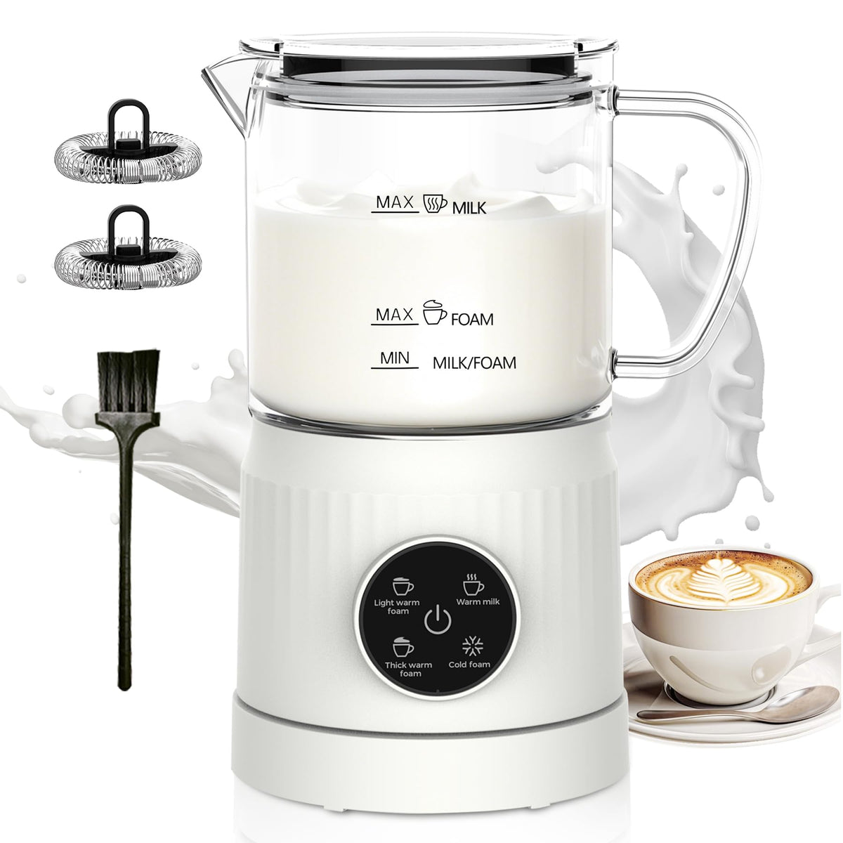 4-in-1 Electric Milk Frother and Steamer 13.52oz H5089