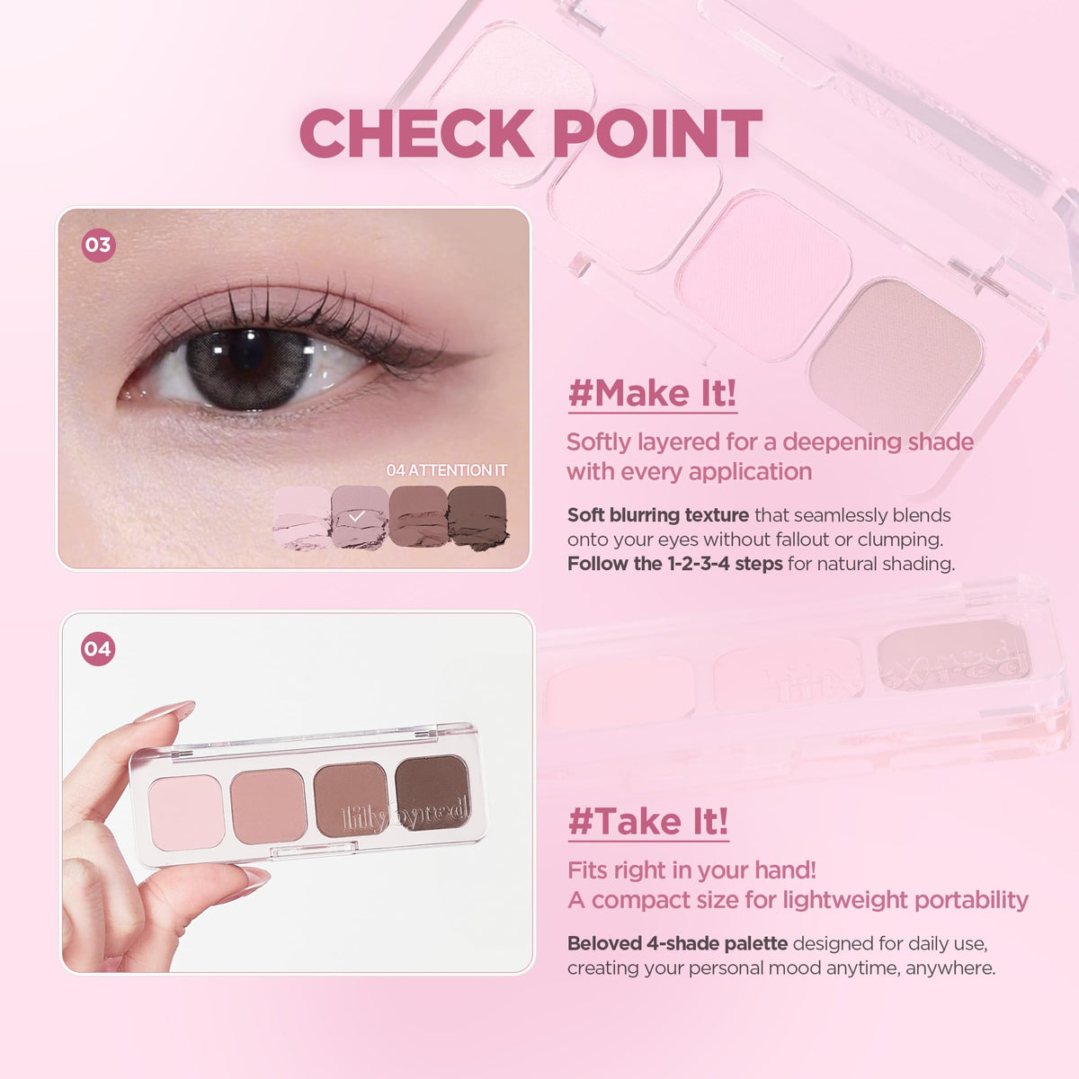 4-Shade Korean Eyeshadow Palette V601