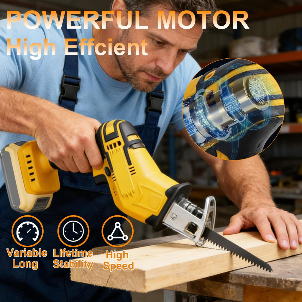 Cordless Reciprocating Saw 0-3500 SPM Variable Speed with 4 Blades I37127