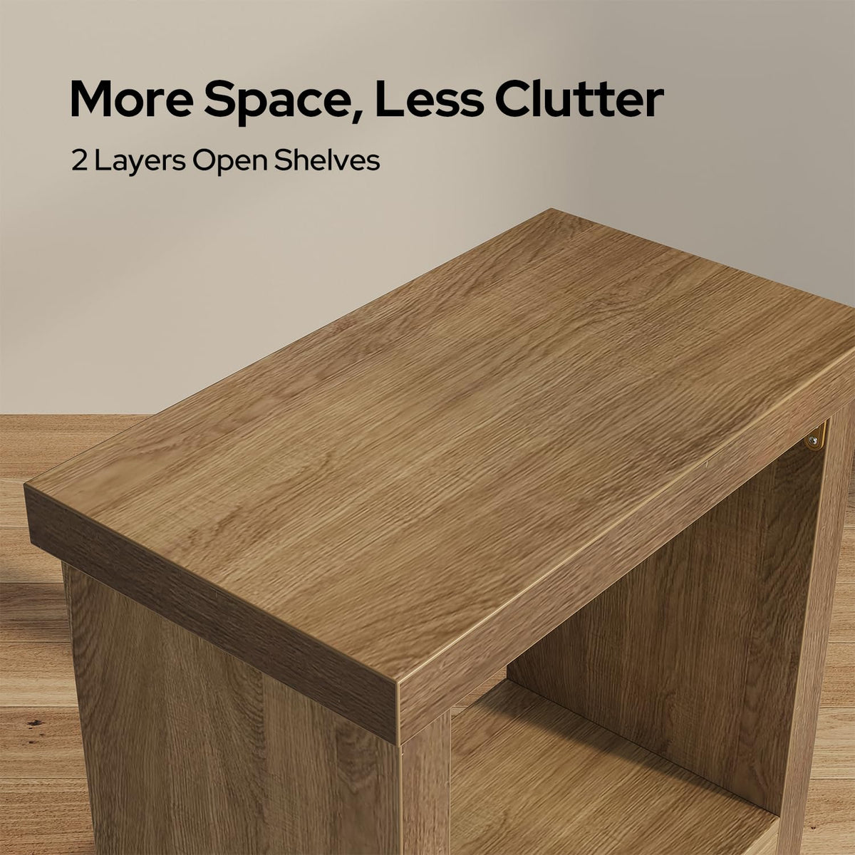 Brown Set of 2 End Tables with Storage Shelves C3590