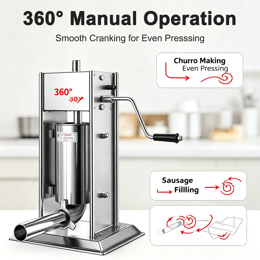 Manual Churros Maker with 4 Pastry Nozzles O2080
