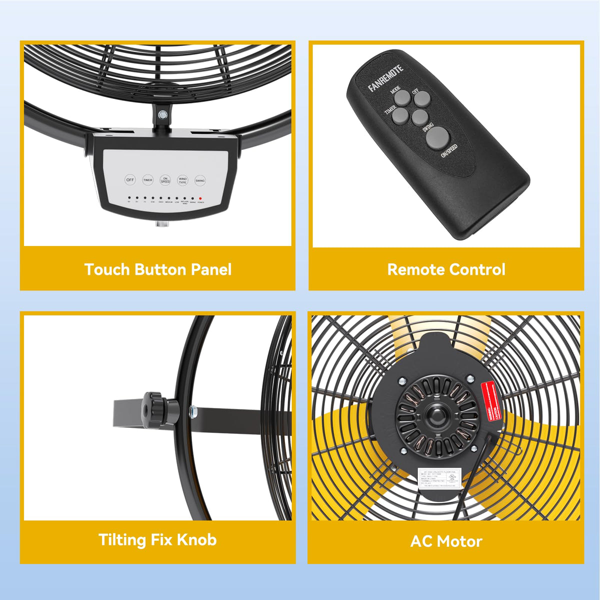 20 Inch 3 Speed 5200 CFM Wall Mount Fan R552299