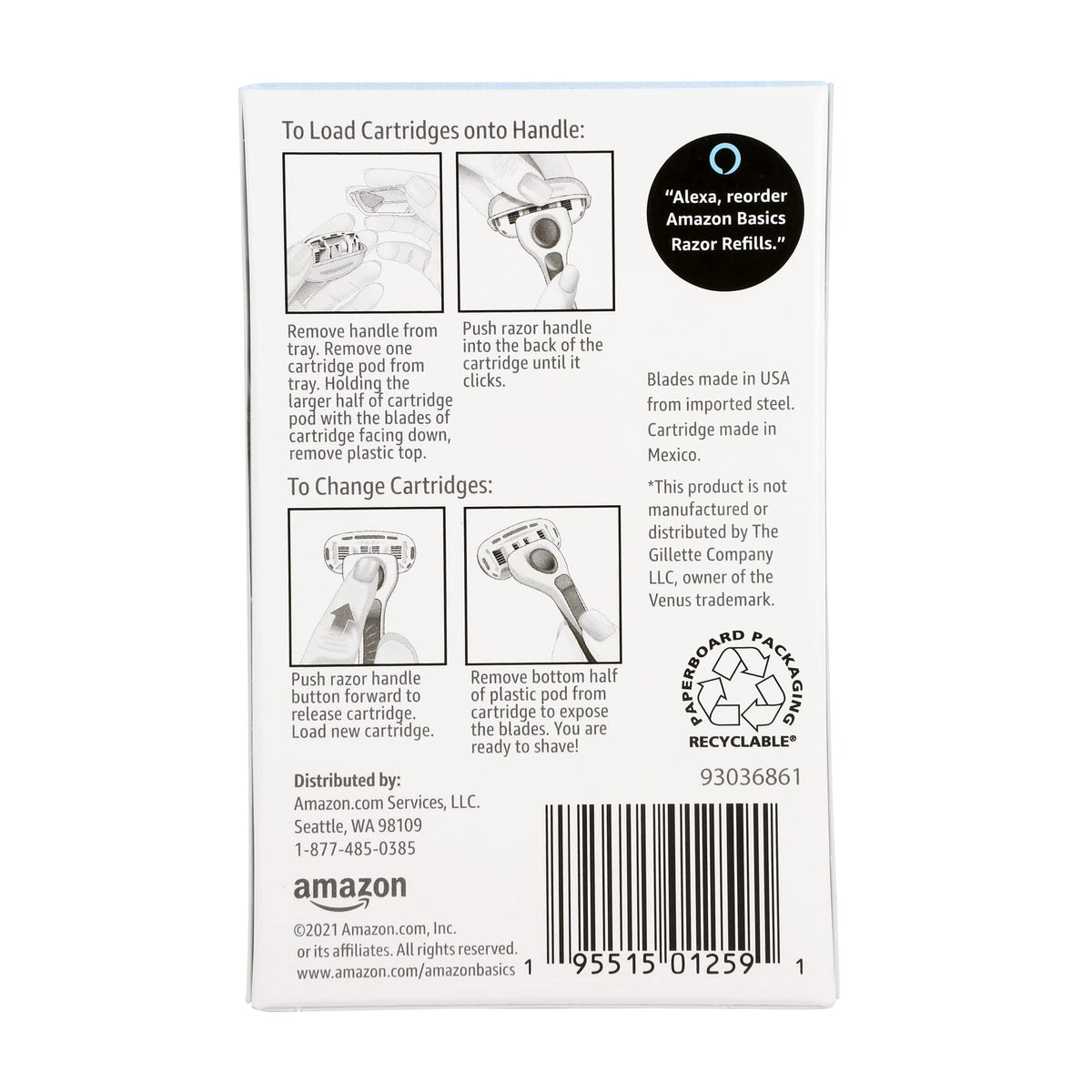 5-Blade Razor Refills 6 Count Pack of 2 L688