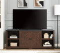 Espresso and Black TV Media Stand with Open Shelves and Closed Cabinets Y51999