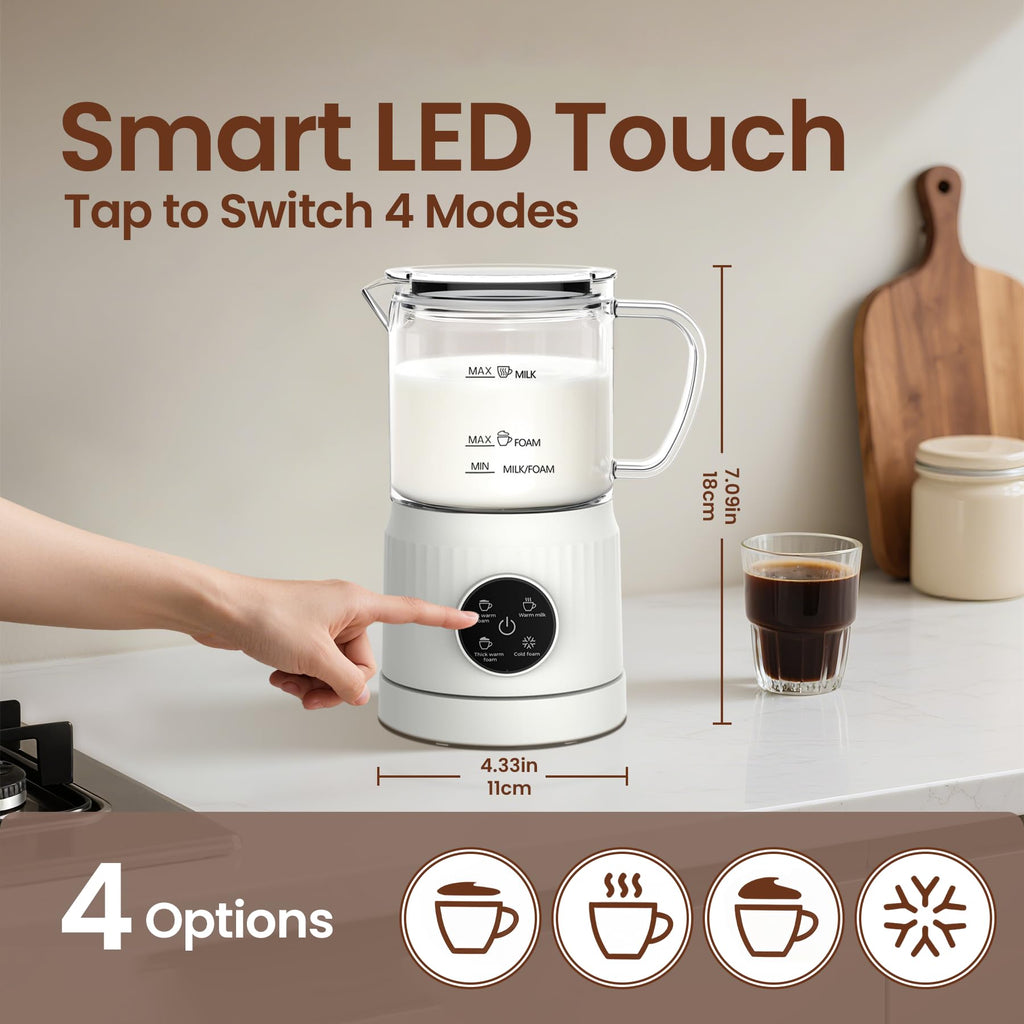 4-in-1 Electric Milk Frother and Steamer 13.52oz H5089