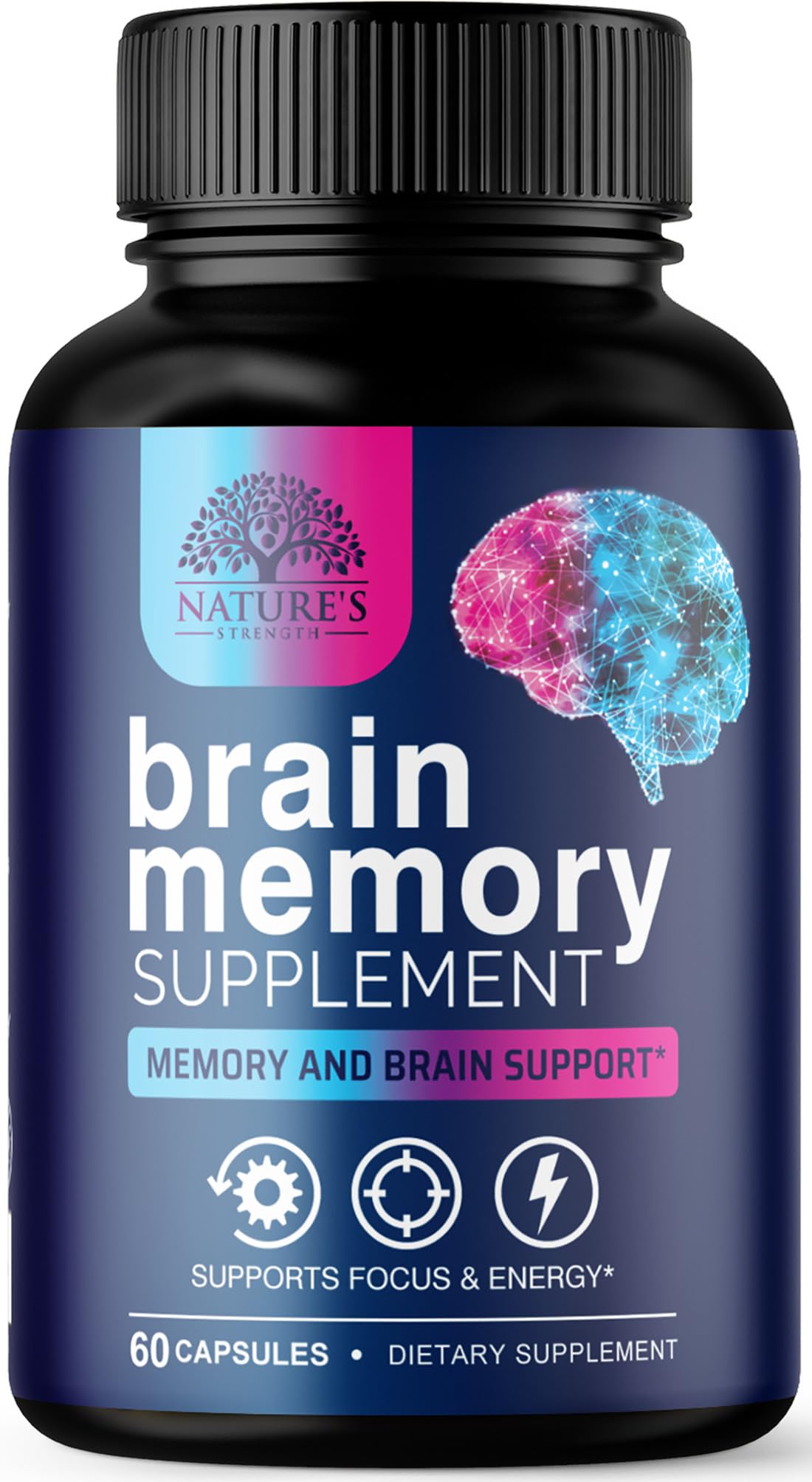 Brain Health Supplement with Bacopa, Phosphatidylserine & DMAE - 60 Capsules O33343