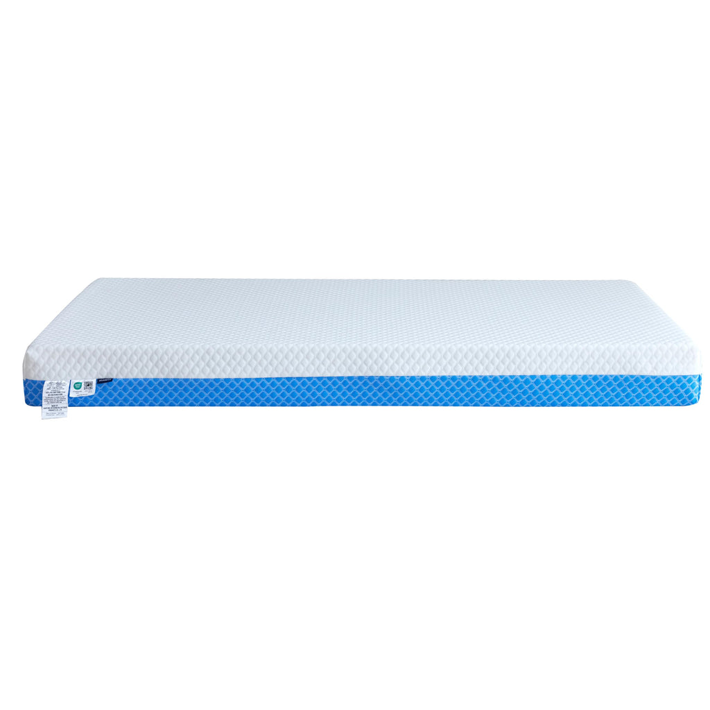 White Blue Gel Memory Foam Baby Crib Mattress 52 x 28 x 5 Inches H248