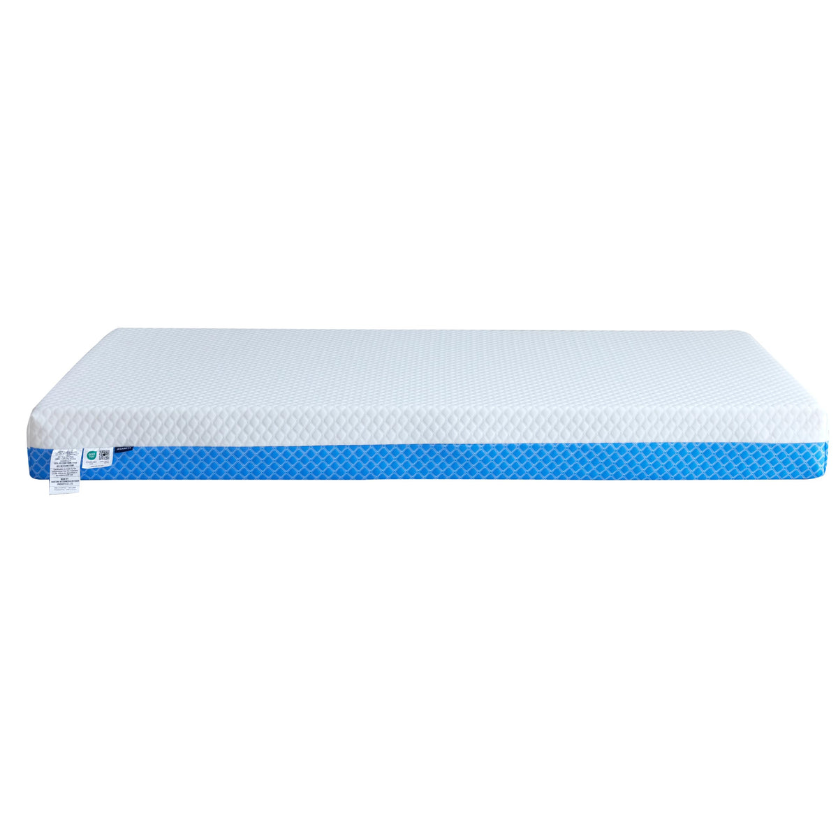 White Blue Gel Memory Foam Baby Crib Mattress 52 x 28 x 5 Inches H248