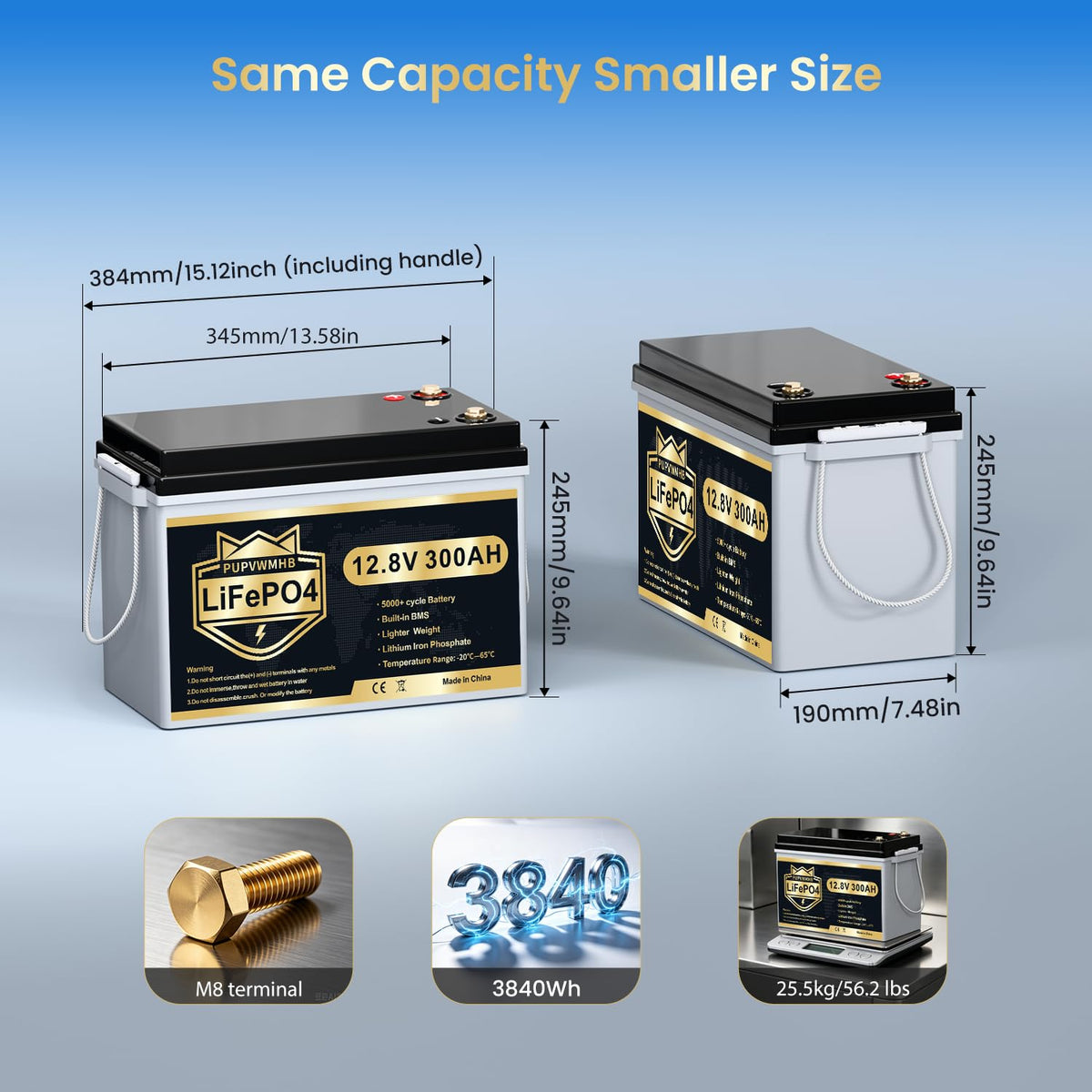 300Ah Lithium LiFePO4 Battery with Bluetooth I606375