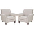Beige Mid-Century Modern Accent Chairs Set of 2 X17377