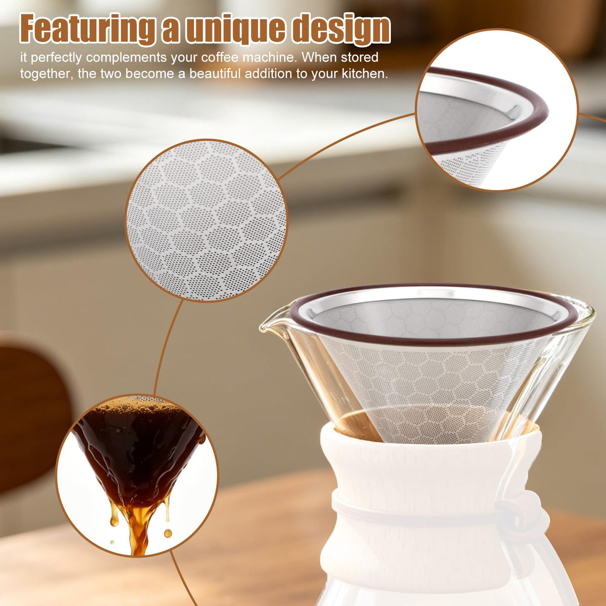 Reusable Stainless Steel Coffee Filter V771