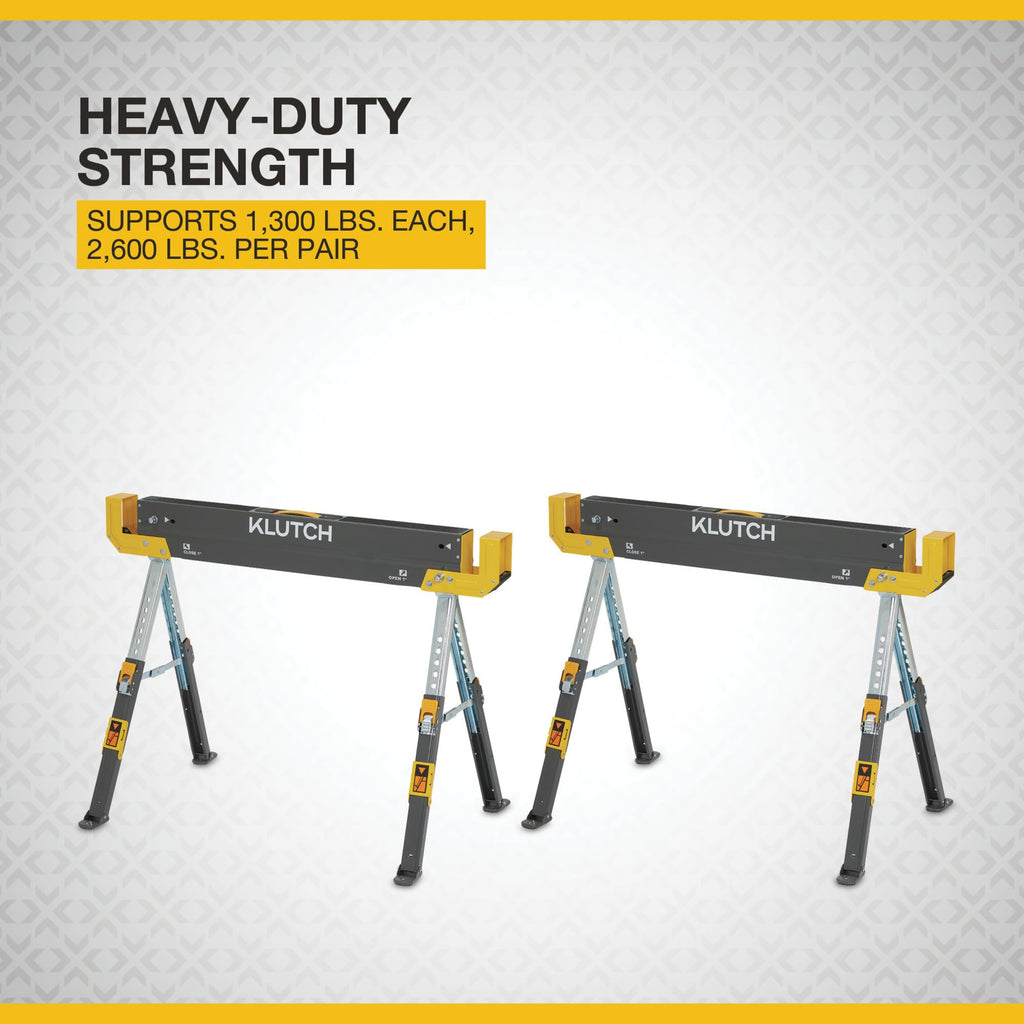 32in. Adjustable Steel Sawhorses, Pair F3023