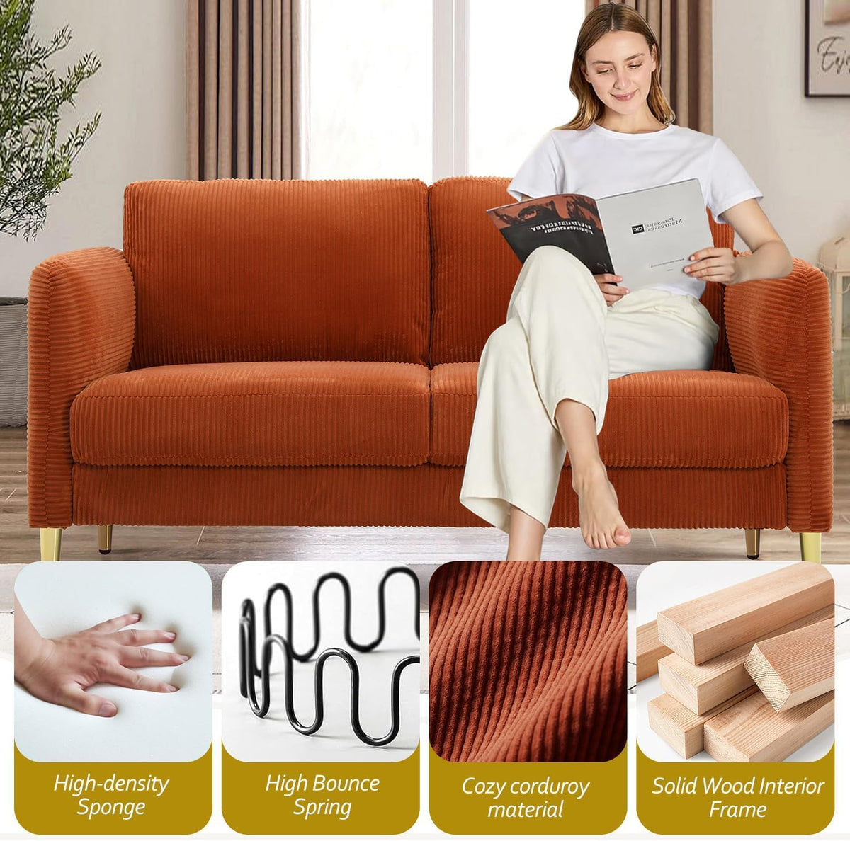 Velvet Loveseat Sofa S20687