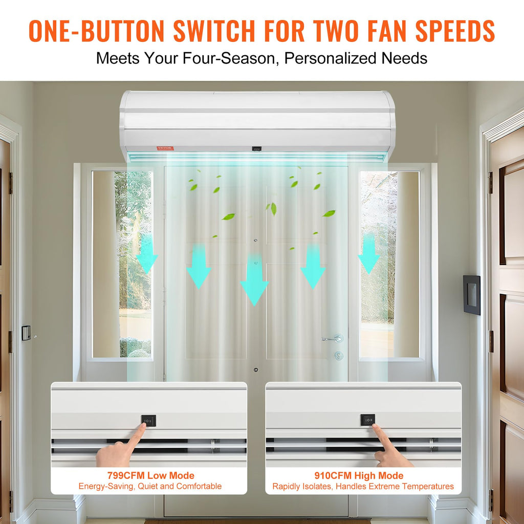 36" Wall Mounted Air Curtain 2 Speeds 900CFM M44532