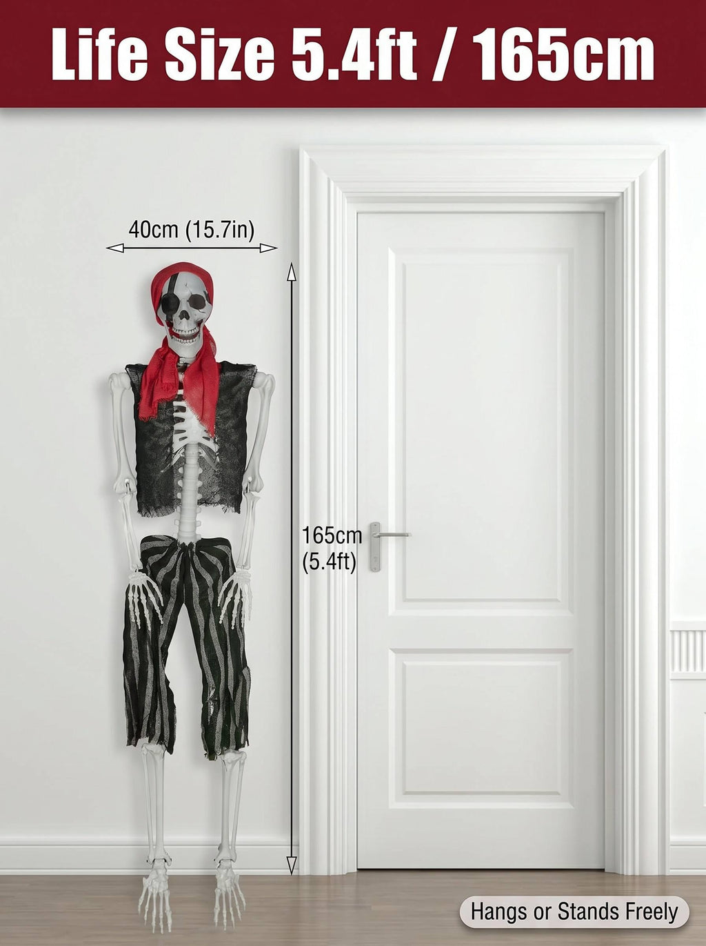 Life Size Pirate Skeleton Halloween Decoration K2650