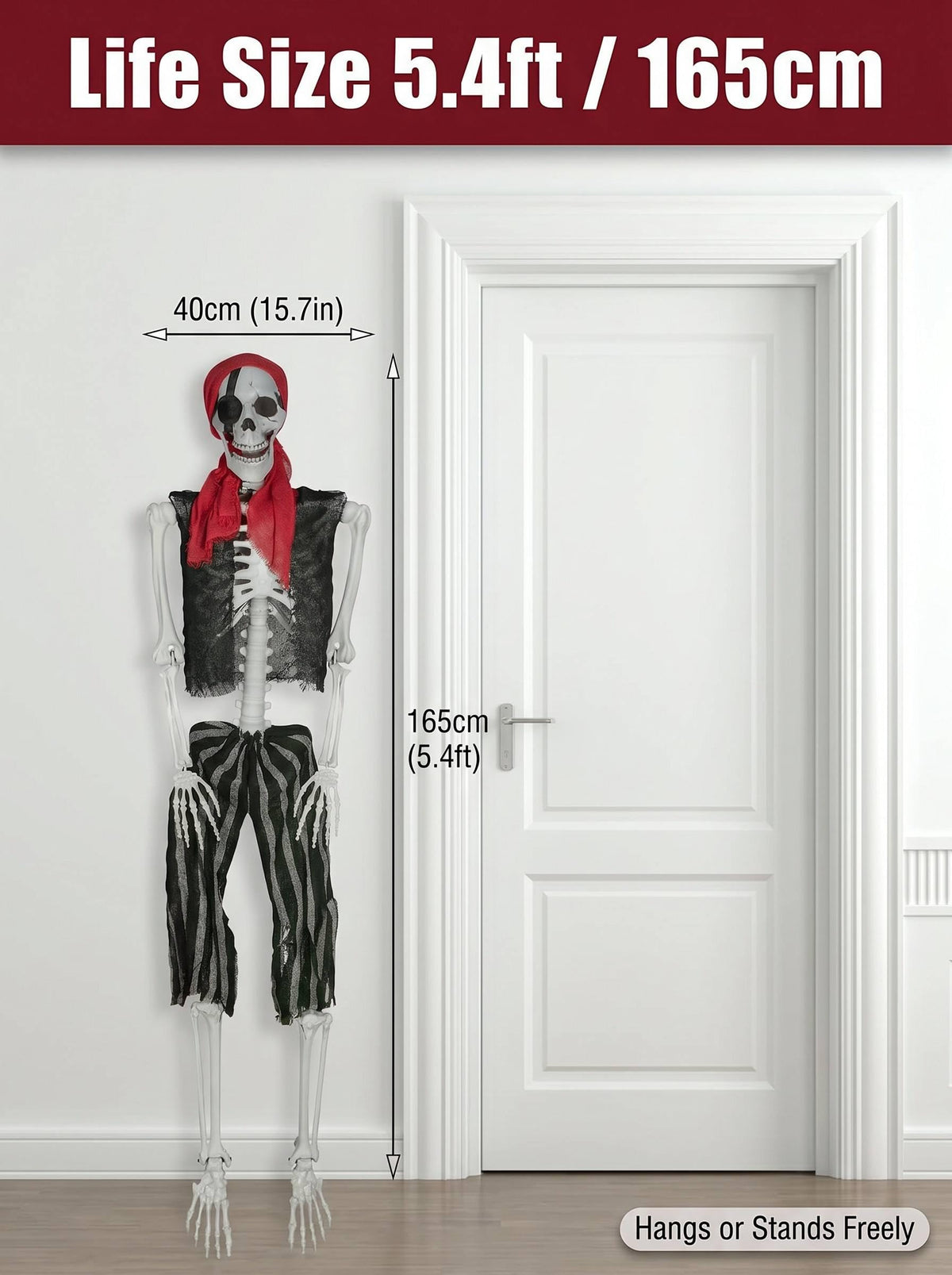 Life Size Pirate Skeleton Halloween Decoration K2650