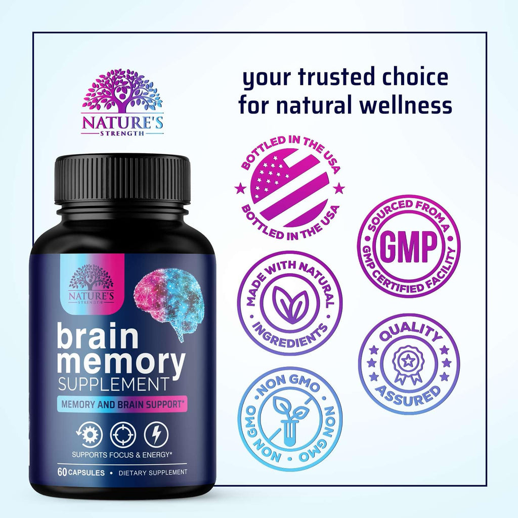 Brain Health Supplement with Bacopa, Phosphatidylserine & DMAE - 60 Capsules O33343