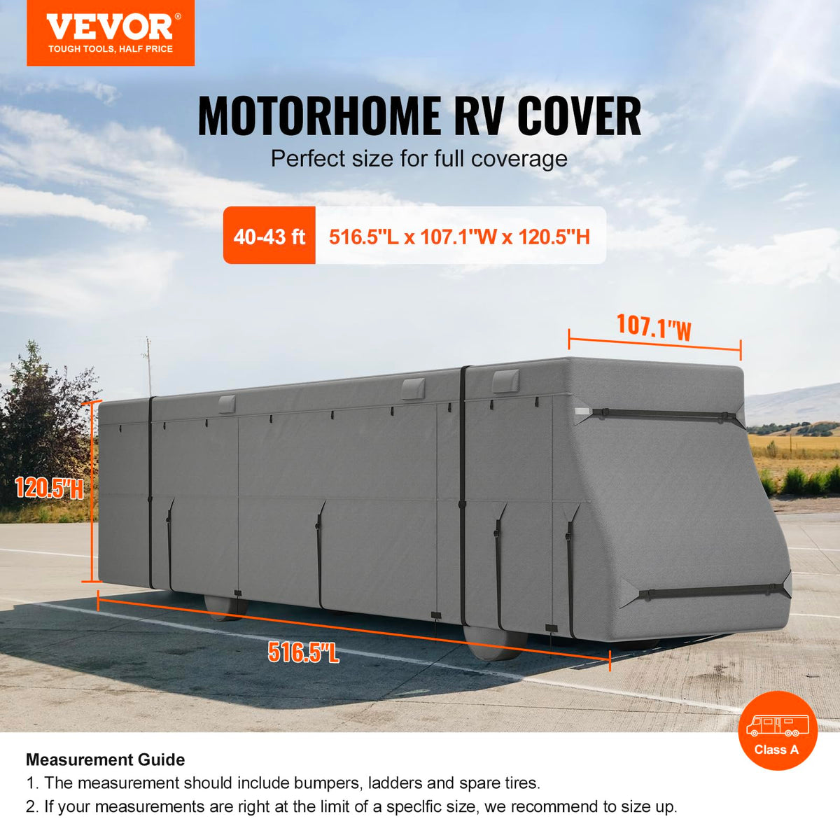 40-43 ft Non-Woven Fabric Waterproof RV Cover with Storage Bag K892251
