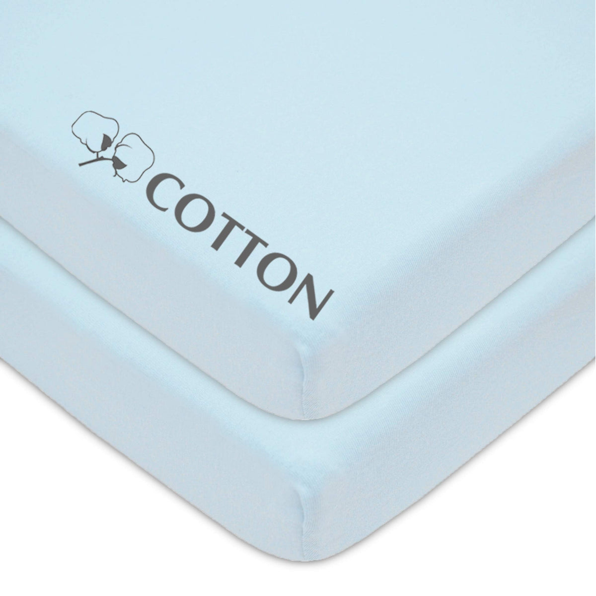 2 Pack Fitted Mini Crib Sheets 38x24" Blue O465453