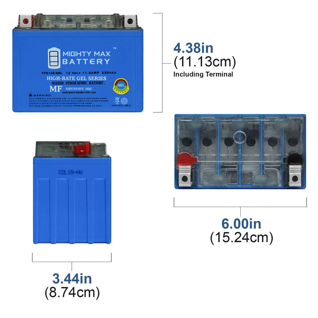 YTZ14S GEL Replacement Battery H200