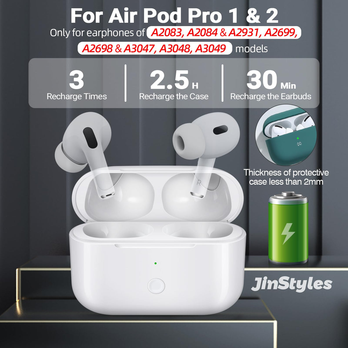 Wireless Charging Case for AirPods Pro 2nd & 1st Generation A641567