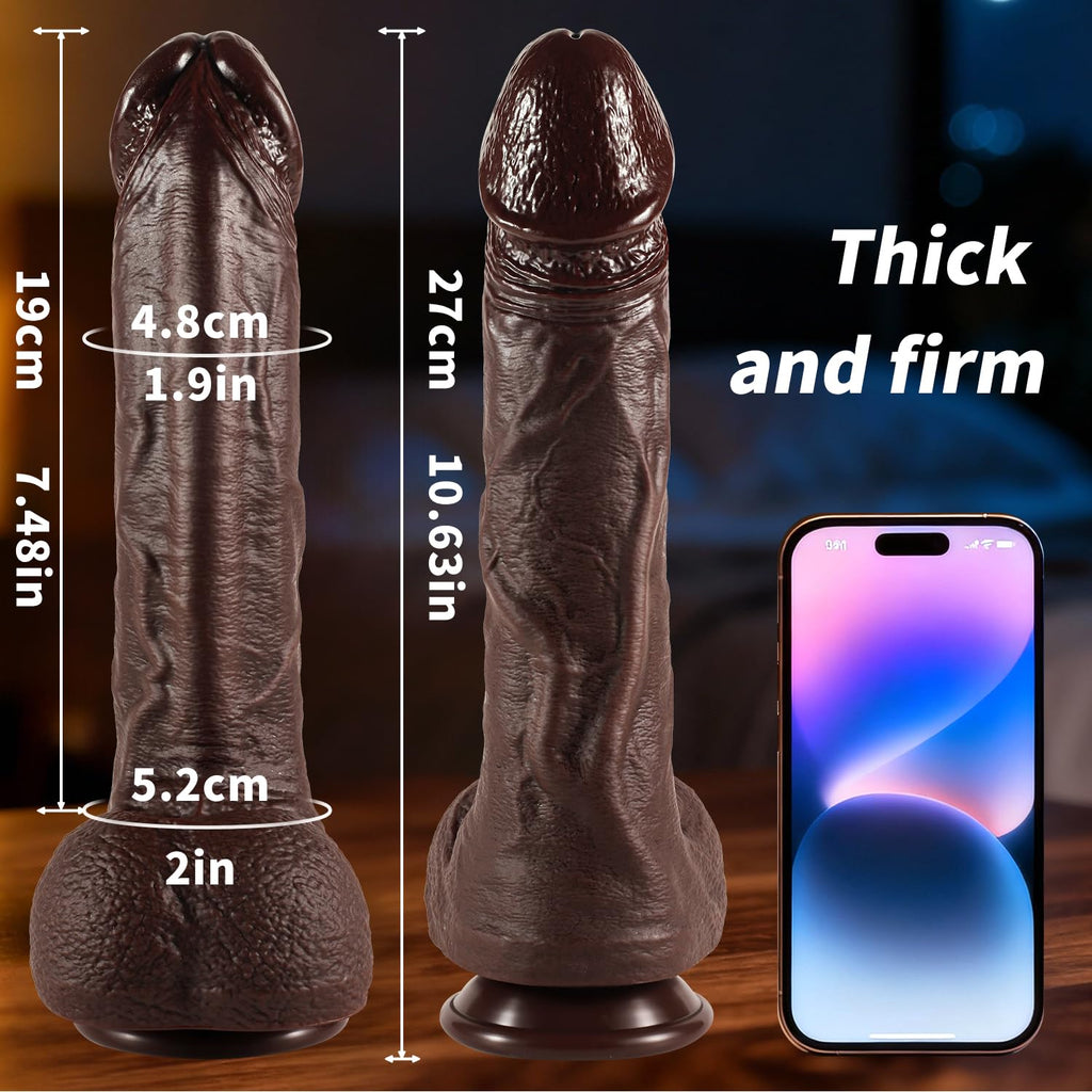Black 10.8" Dual Density Silicone Dildo with Suction Cup Q113149