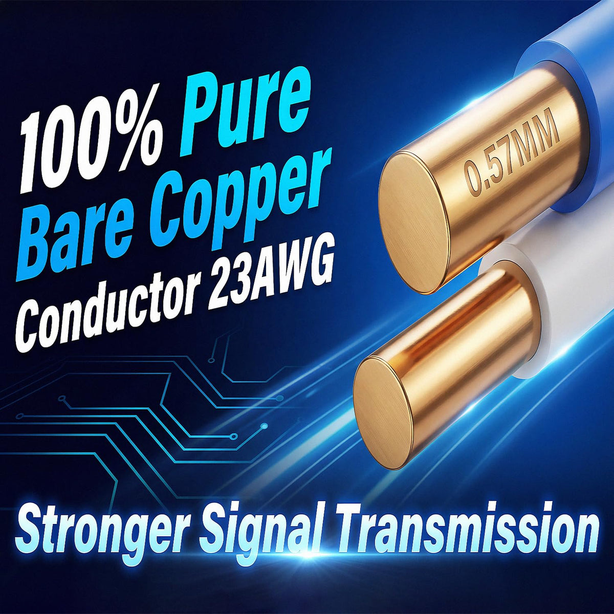 Cat6A Plenum 1000ft 23AWG UTP Solid Bare Copper Blue G636614