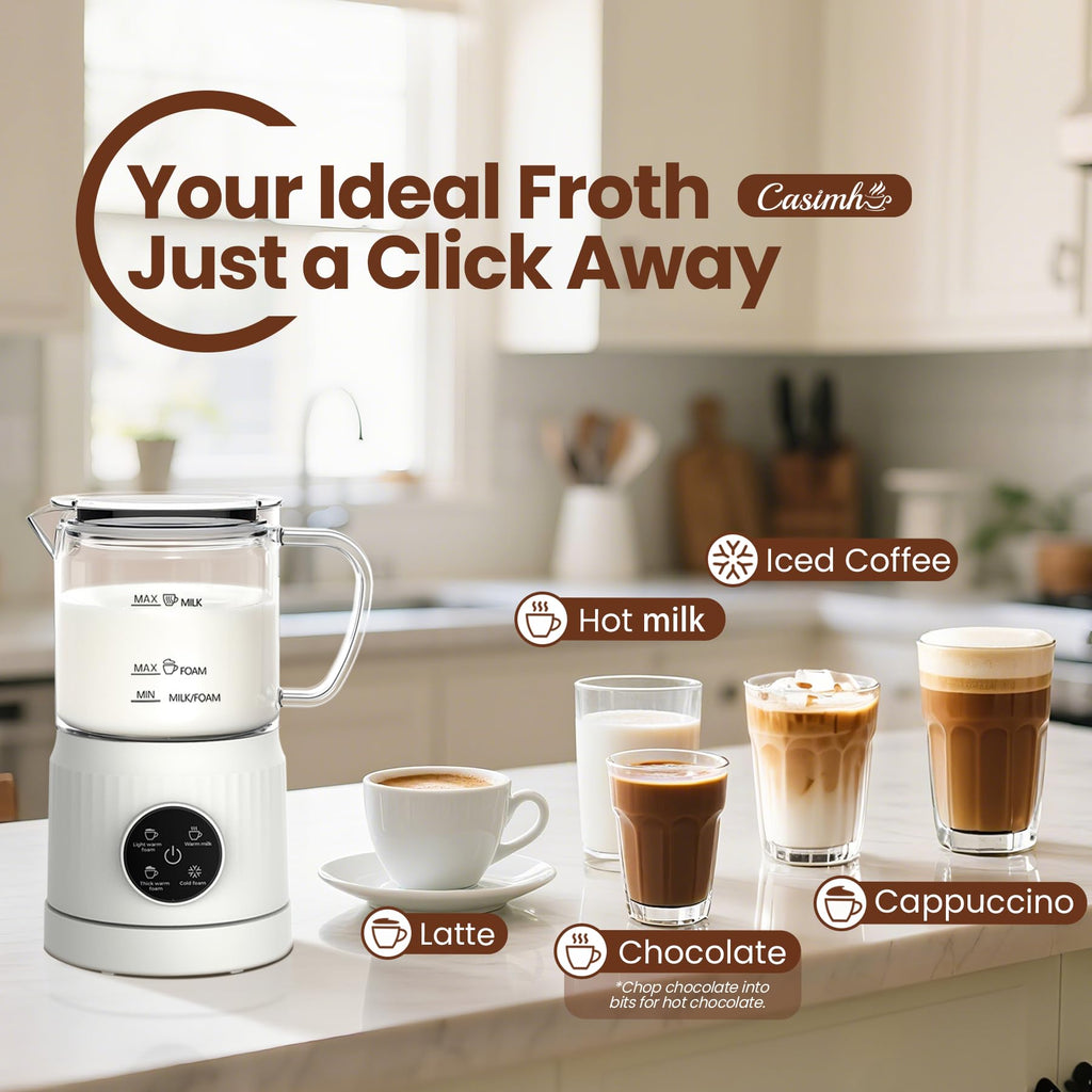 4-in-1 Electric Milk Frother and Steamer 13.52oz H5089