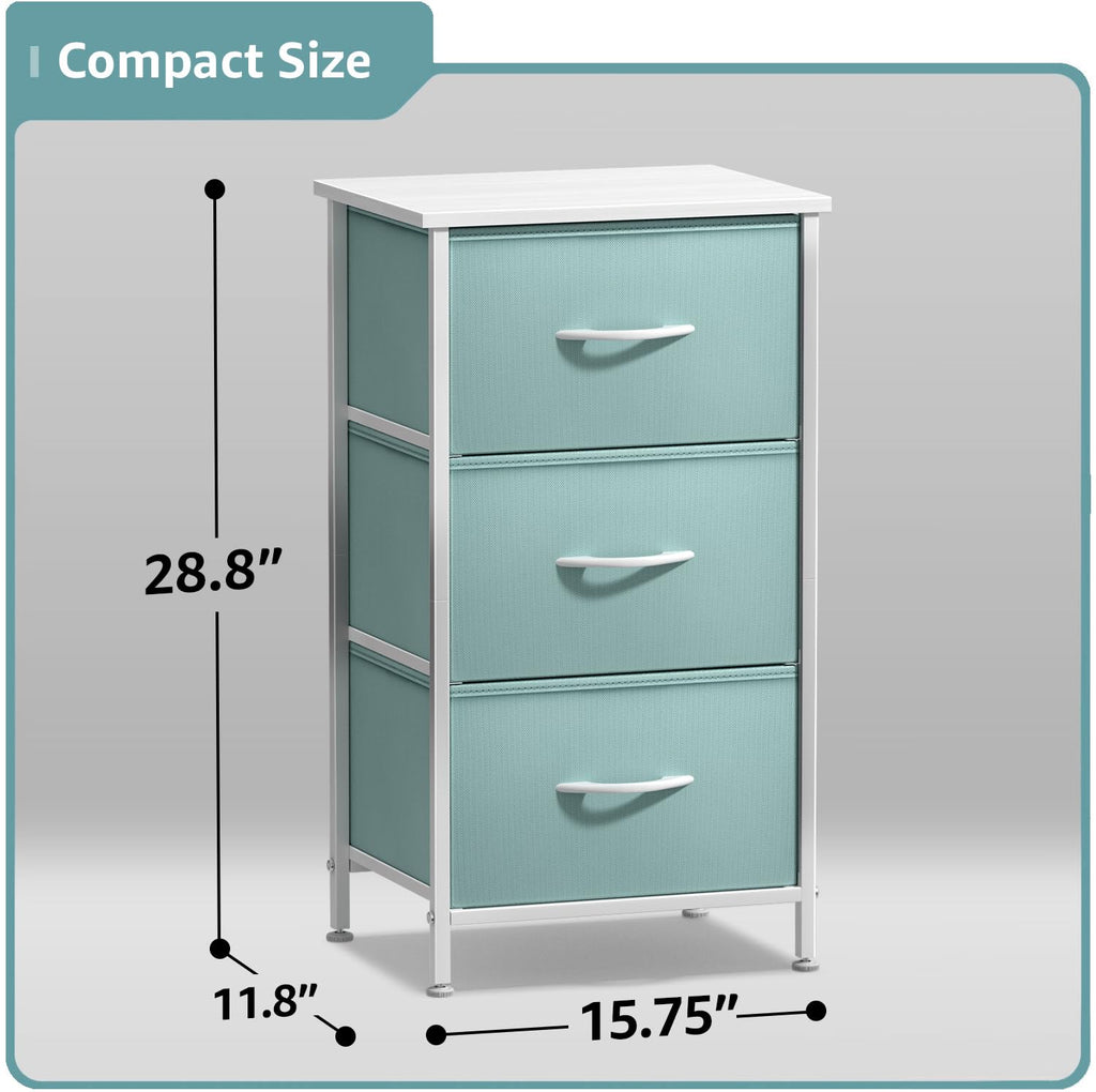 Aqua 3 Drawer Nightstand U7211
