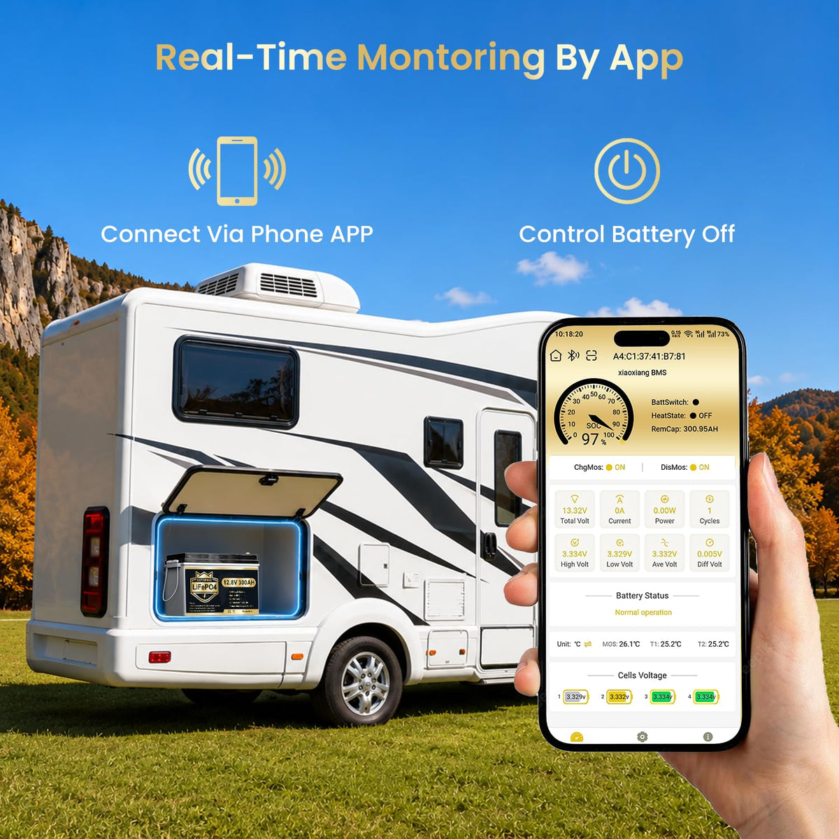 300Ah Lithium LiFePO4 Battery with Bluetooth I606375