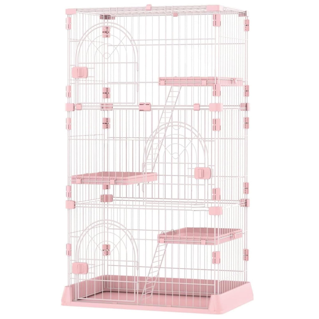 3/4-Tier Wire Cat Cage Playpen Kennel with Hammock C342304