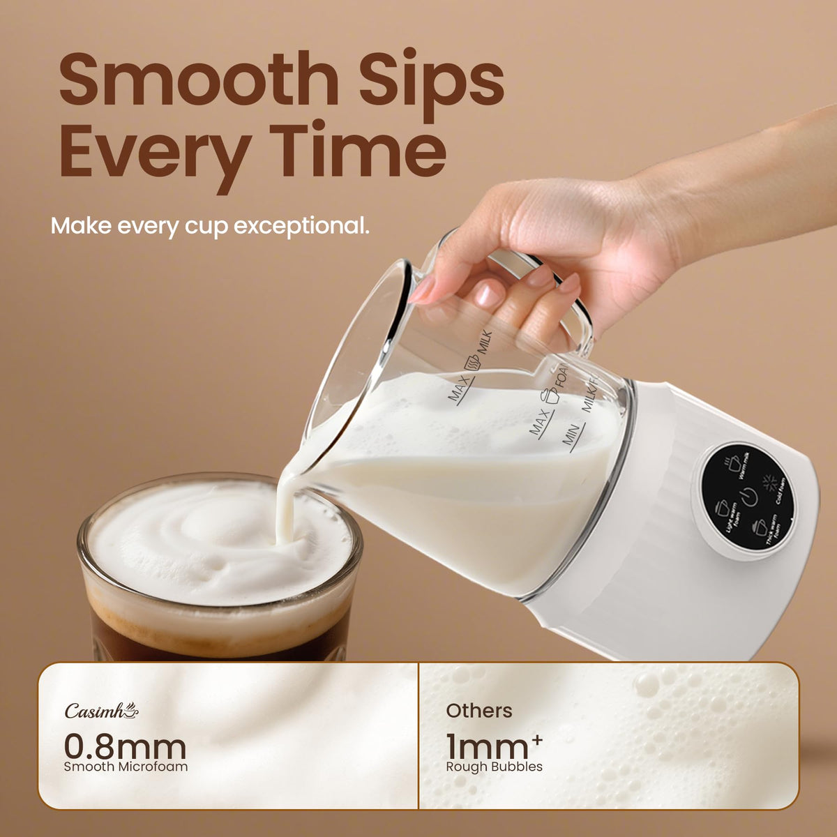 4-in-1 Electric Milk Frother and Steamer 13.52oz H5089