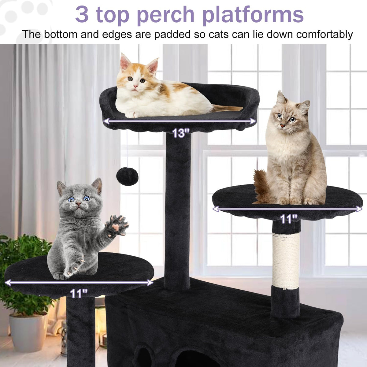 70 Inches Multi-Level Cat Tree with Litter Box Enclosure Dark Gray L75888