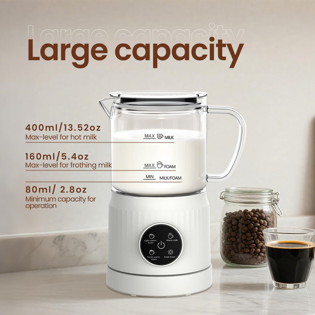 4-in-1 Electric Milk Frother and Steamer 13.52oz H5089